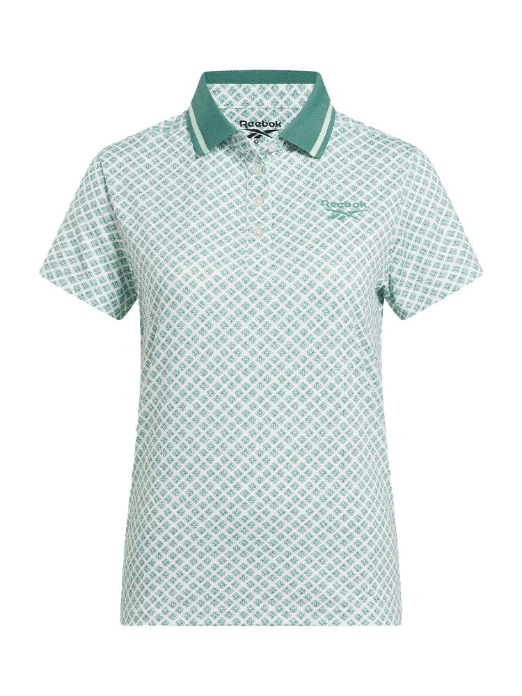 Reebok Womens Foulard Print Polo - Tranquil Teal/Deep Sea
