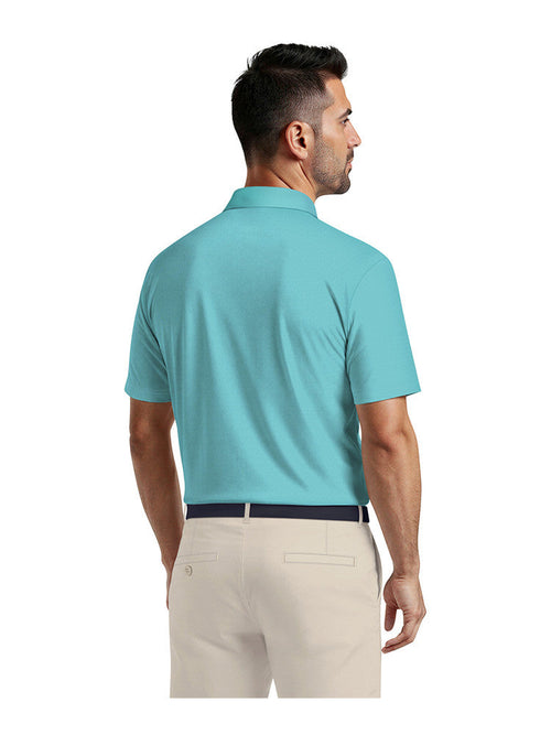 Ben Hogan Mini Ottoman Textured Polo Shirt - Blue Curacao-GolfMaker