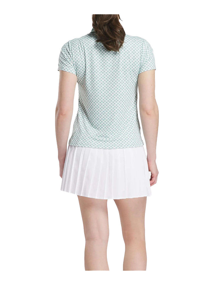 Reebok Womens Foulard Print Polo - Tranquil Teal/Deep Sea