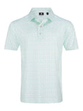 FootJoy Vintage Floral Lisle Polo Shirt (Athletic Fit) - White/Seafoam-GolfMaker