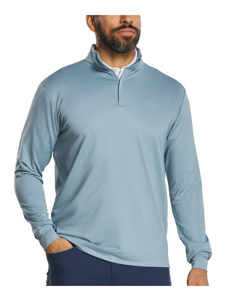 FootJoy Tonal Deco Diamond 1/4 Zip Midlayer (Athletic Fit) - Steel Blue