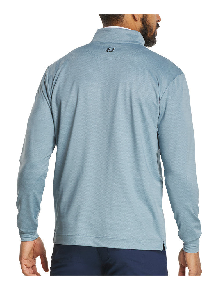 FootJoy Tonal Deco Diamond 1/4 Zip Midlayer (Athletic Fit) - Steel Blue