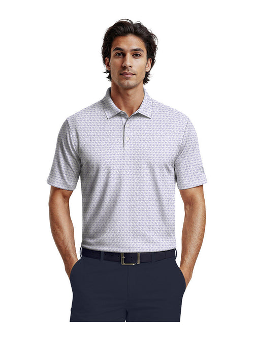 Ben Hogan Textured Flamingo Print Polo - Jacaranda-GolfMaker