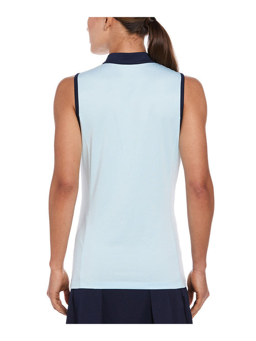 Ben Hogan Women's 1/4-Zip Sleeveless Rib Polo - Cooling Spray-GolfMaker