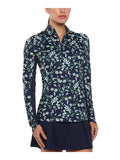 Ben Hogan Women's Nouveau Floral Printed Sun Protection Top - Peacoat