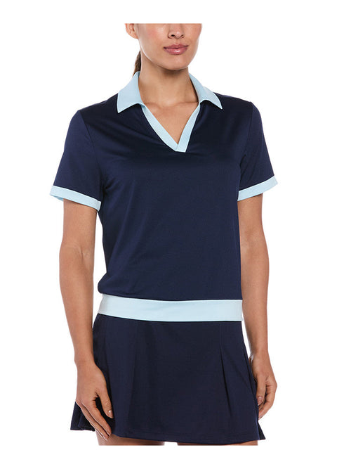 Ben Hogan Women's Colourblock Waist Length Polo - Peacoat-GolfMaker