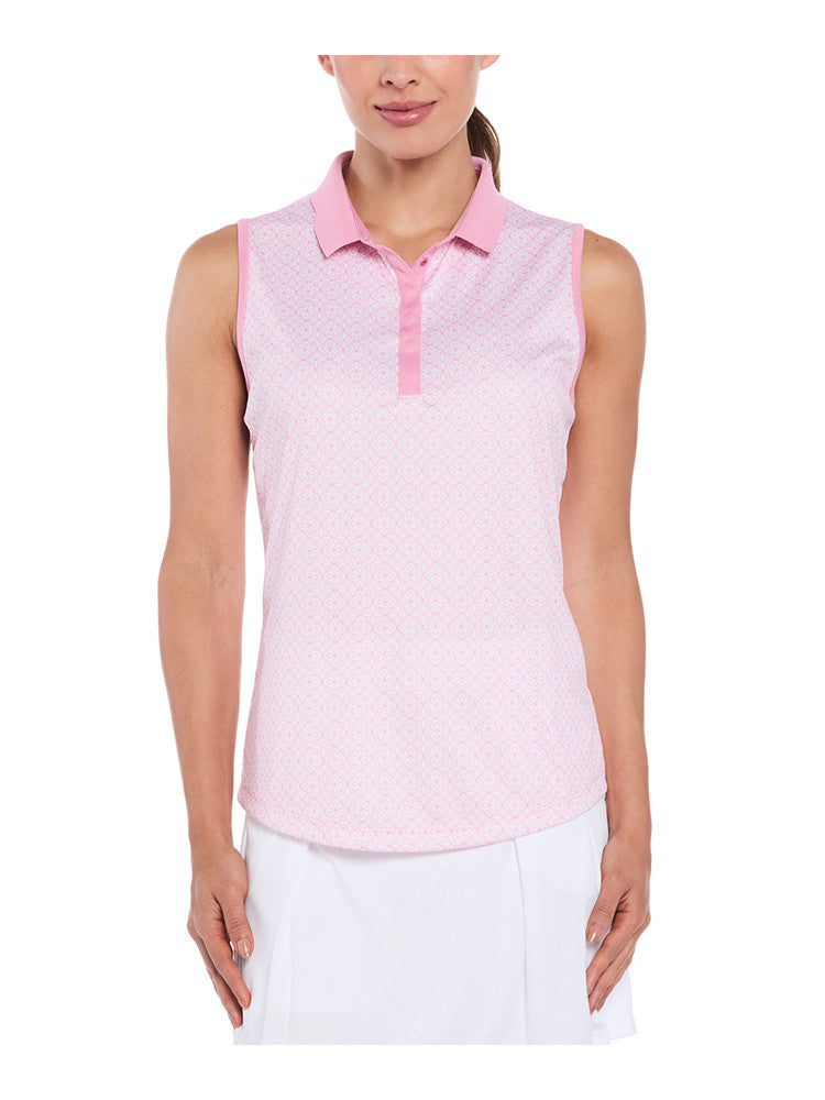 Ben Hogan Women's Medallion Dot Geo Sleeveless Polo - Orchid Smoke