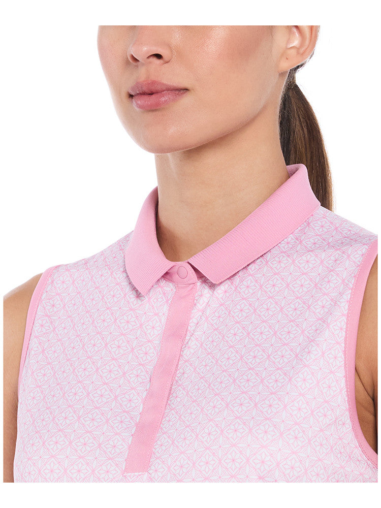 Ben Hogan Women's Medallion Dot Geo Sleeveless Polo - Orchid Smoke