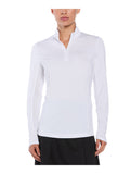 Ben Hogan Women's Solid Mock Neck Sun Protection Top - Bright White