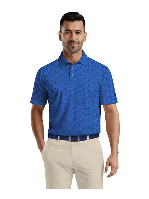 Ben Hogan Cart Printed Polo - French Blue-GolfMaker