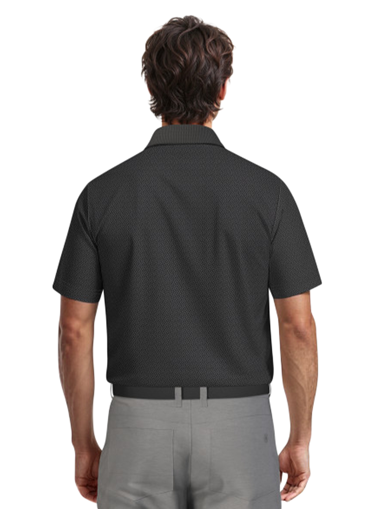 Ben Hogan 2 Tone Micro Geo Jacquard Polo - Caviar