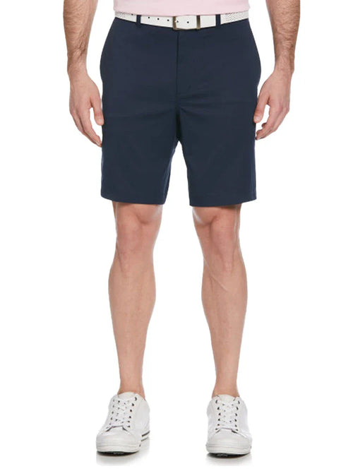 Ben Hogan Active Waistband Flat Front 9-Inch Golf Short - Black Iris-GolfMaker