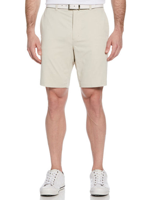 Ben Hogan Active Waistband Flat Front 9-Inch Golf Short - Silver Lining-GolfMaker