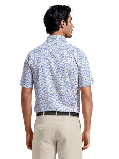 Ben Hogan Confetti Print Polo Shirt - Bright White-GolfMaker