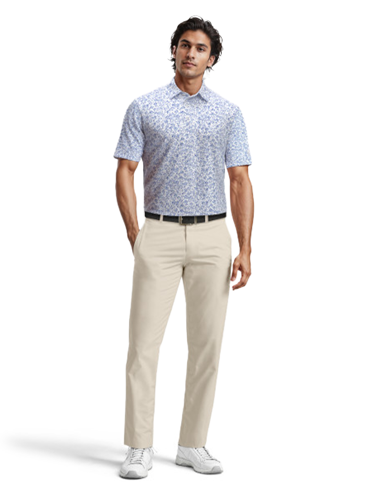 Ben Hogan Confetti Print Polo Shirt - Bright White
