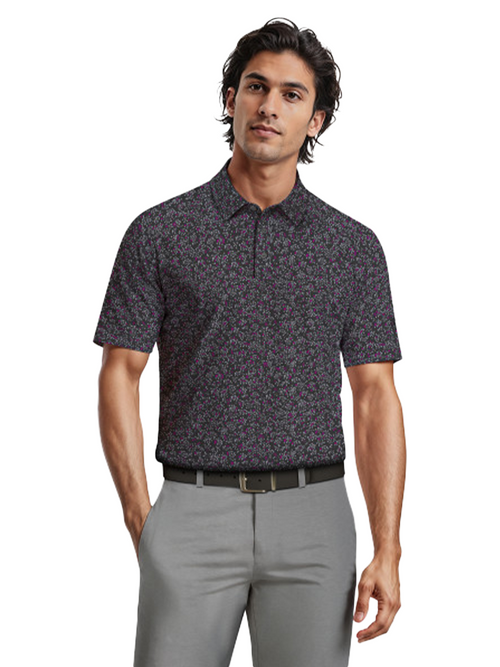 Ben Hogan Confetti Print Polo Shirt - Caviar-GolfMaker