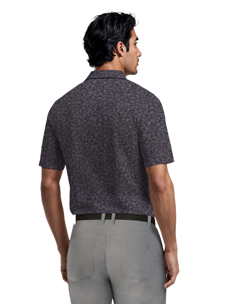Ben Hogan Confetti Print Polo Shirt - Caviar