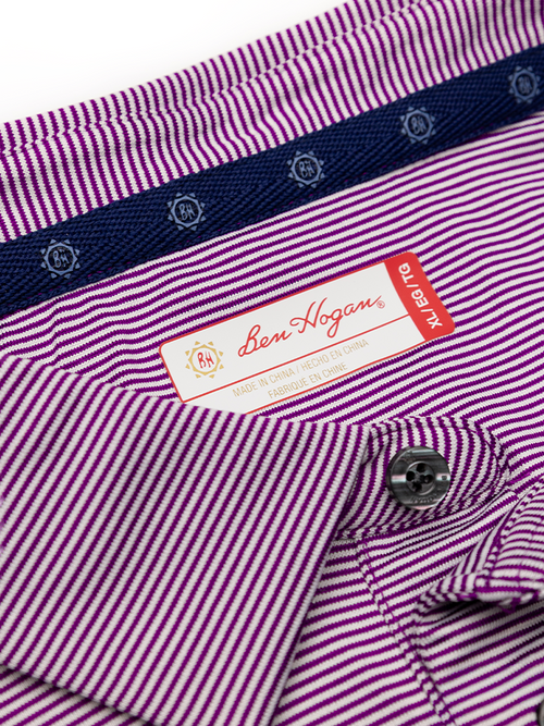 Ben Hogan Fine Line Stripe Polo Shirt - Phlox-GolfMaker