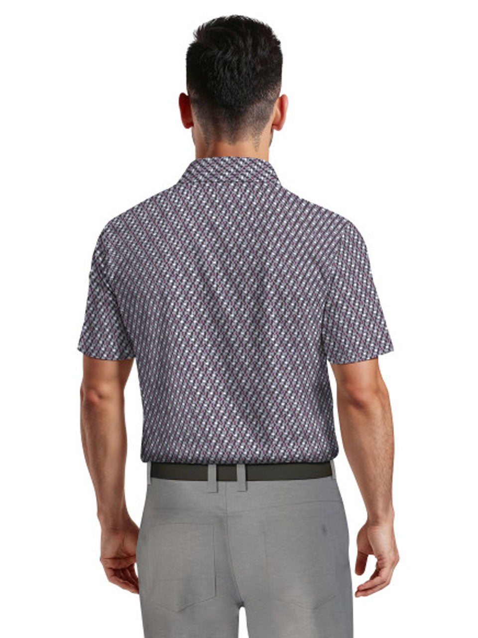 Ben Hogan Golf Ball Geo Print Polo Shirt - Caviar