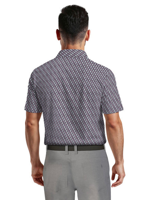 Ben Hogan Golf Ball Geo Print Polo Shirt - Caviar-GolfMaker