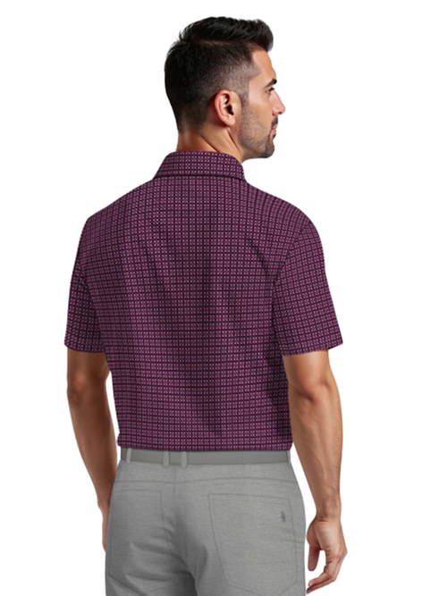 Ben Hogan Mini Geo Print Polo Shirt - Phlox-GolfMaker