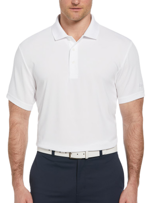 Ben Hogan Mini Ottoman Textured Polo Shirt - Bright White-GolfMaker