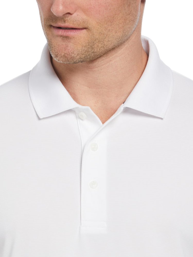 Ben Hogan Mini Ottoman Textured Polo Shirt - Bright White
