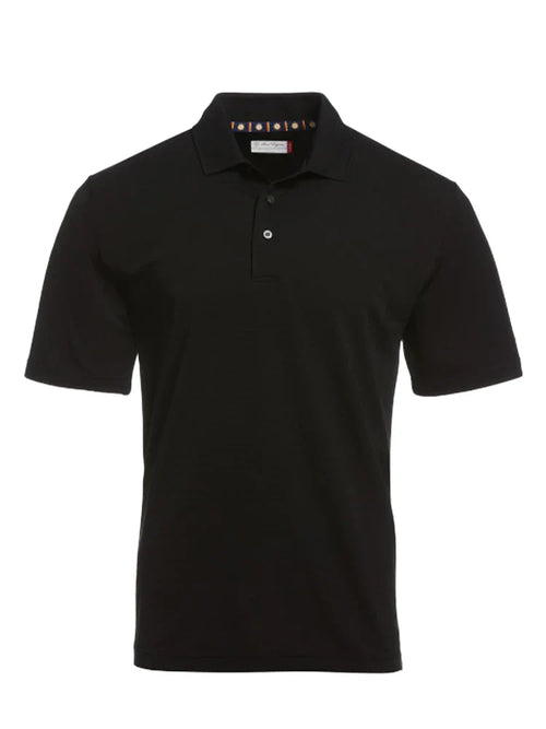 Ben Hogan Mini Ottoman Textured Polo Shirt - Caviar-GolfMaker