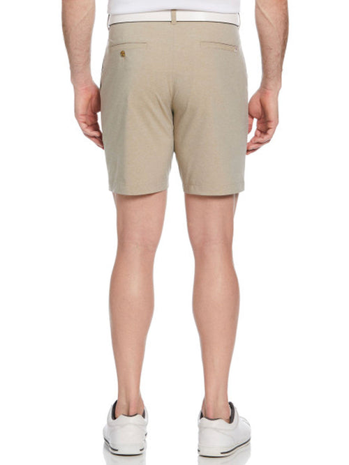Ben Hogan Performance Flat Front 8-Inch Golf Short - Khaki Heather-GolfMaker