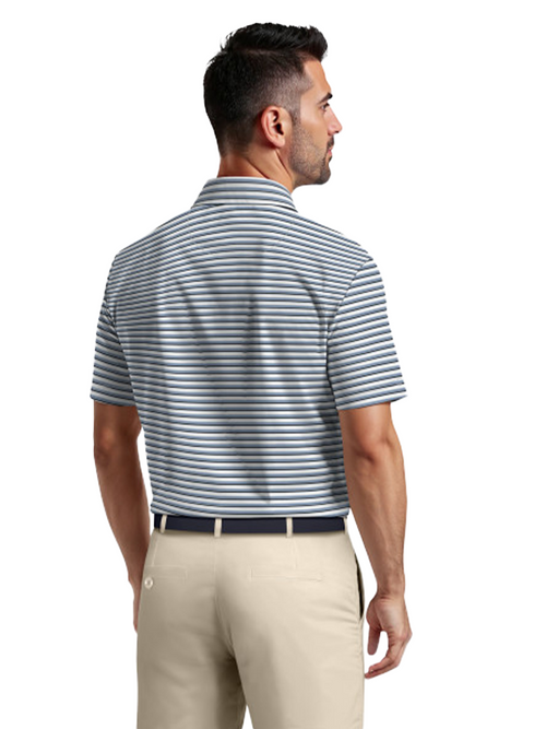 Ben Hogan Printed Birdseye Stripe Polo Shirt - Bright White-GolfMaker