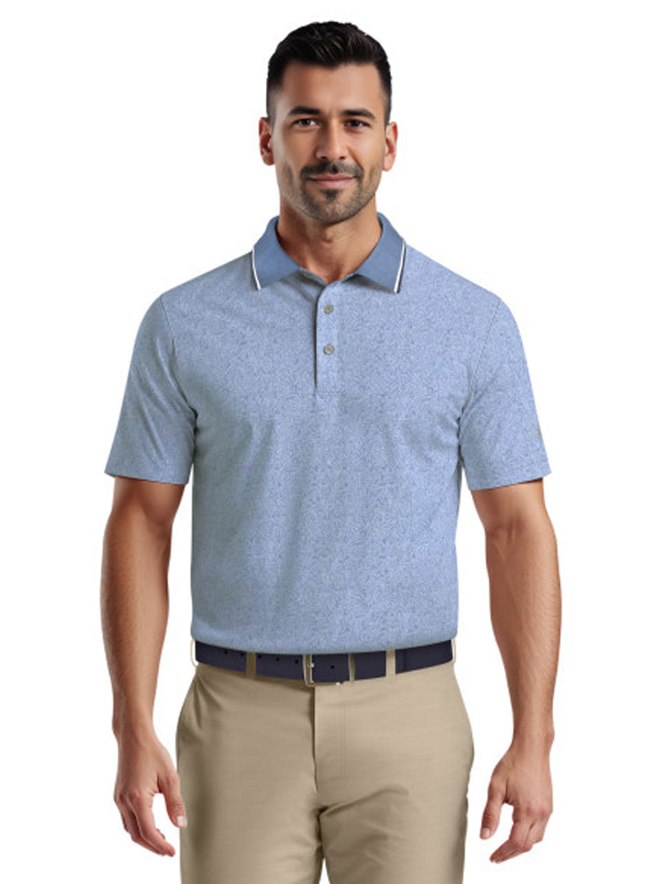 Ben Hogan Textured Botanical Polo Shirt - Ashleigh Blue