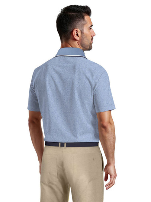 Ben Hogan Textured Botanical Polo Shirt - Ashleigh Blue-GolfMaker