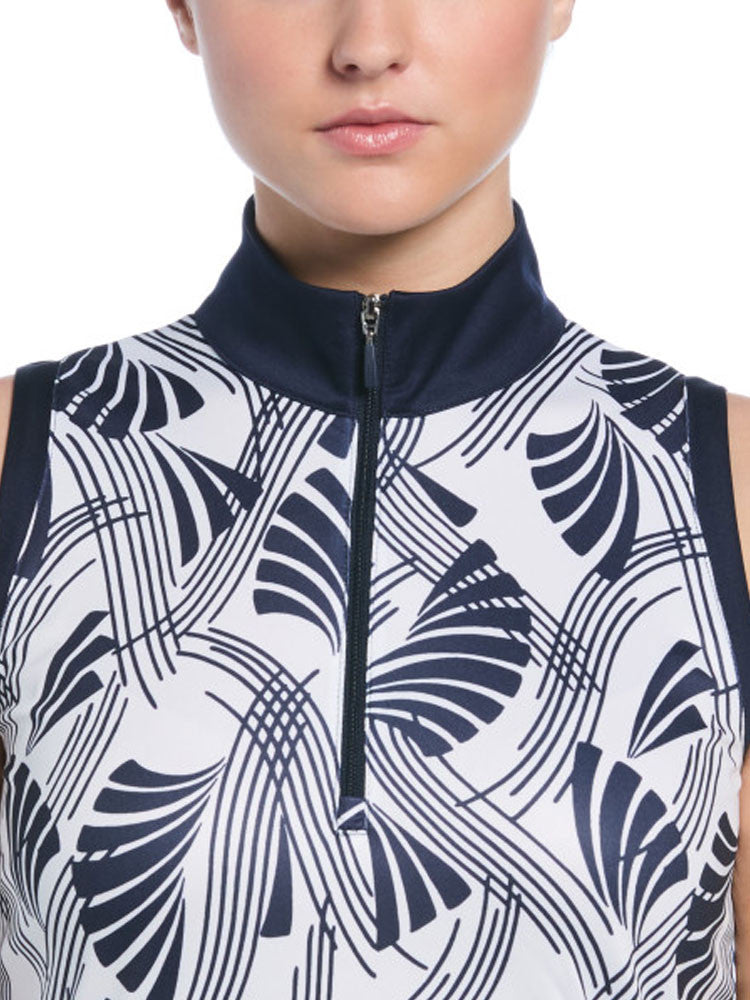 Ben Hogan Women's Leaf Print Sleeveless Top - Bright White