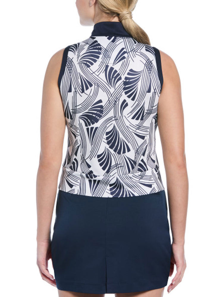 Ben Hogan Women's Leaf Print Sleeveless Top - Bright White