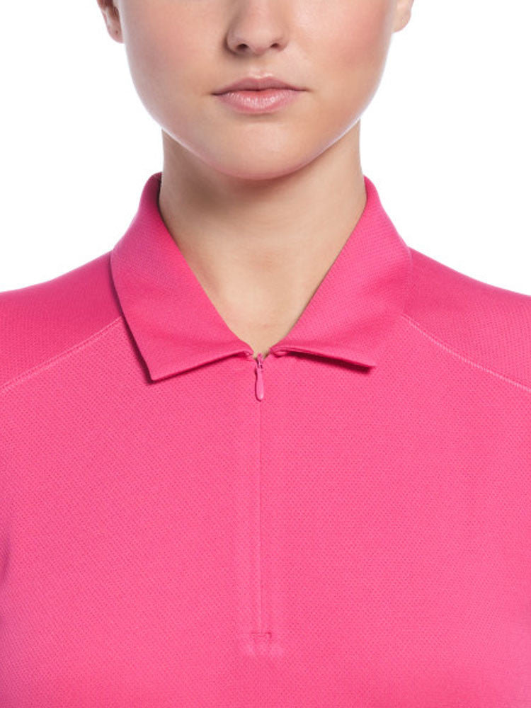 Ben Hogan Women's Solid Ventilation Polo - Fuchsia Purple