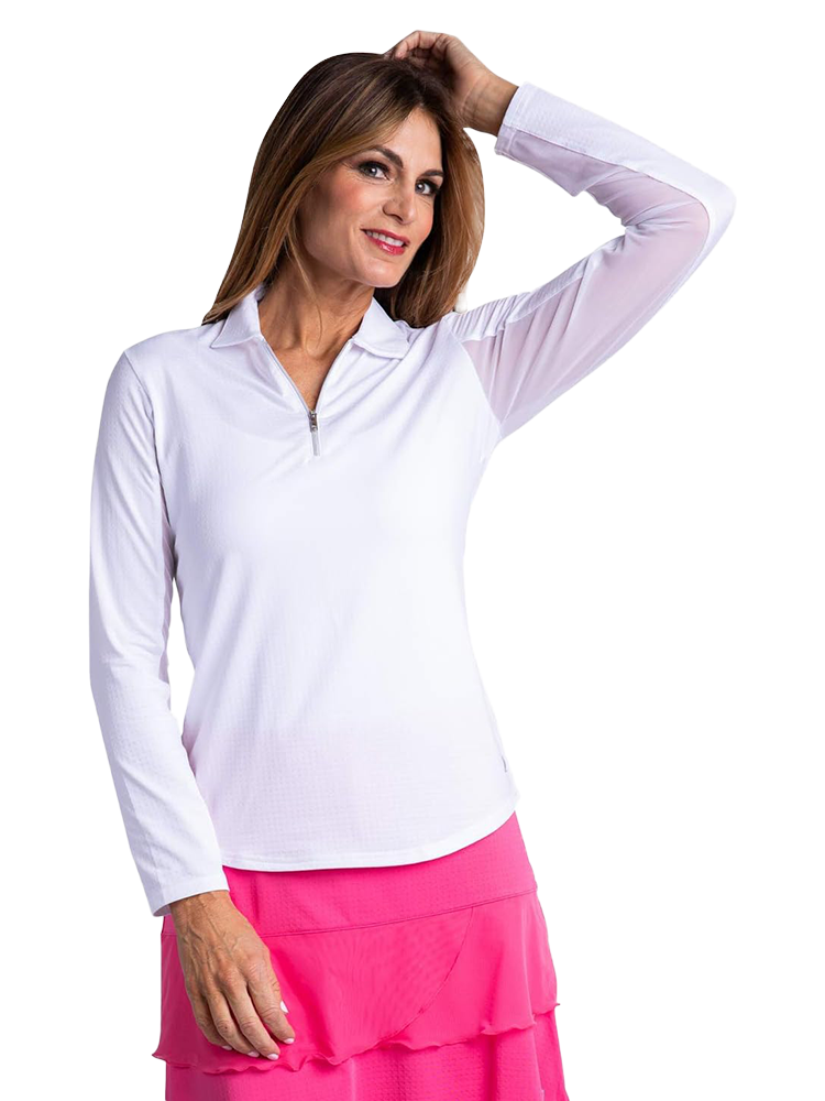 Bette & Court Women's Cool Elements Swing Polo - White