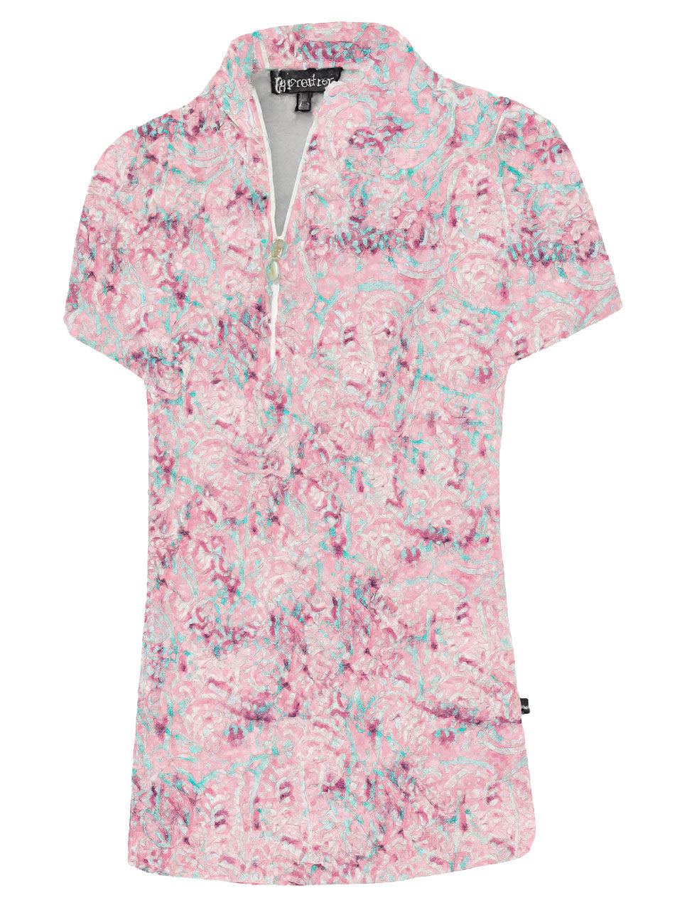 Birdee Sport Women's Bella Zipper Short Sleeve Top - Pink