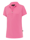 Birdee Sport Women's Breeze Uvee Zipper Short Sleeve Top - Pink