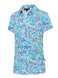 Birdee Sport Women's Fresco Zipper Short Sleeve Top - Multi