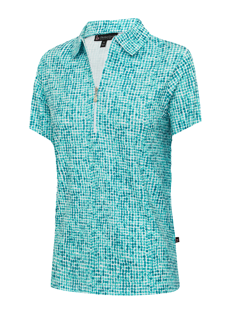 Birdee Sport Womens Gemstone Short Sleeve Top - Aqua