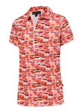 Birdee Sport Women's High Noon Zipper Short Sleeve Top - Red