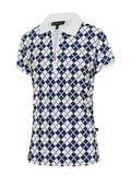 Birdee Sport Womens Vintage Ambrose Short Sleeve Top - Navy/White-GolfMaker