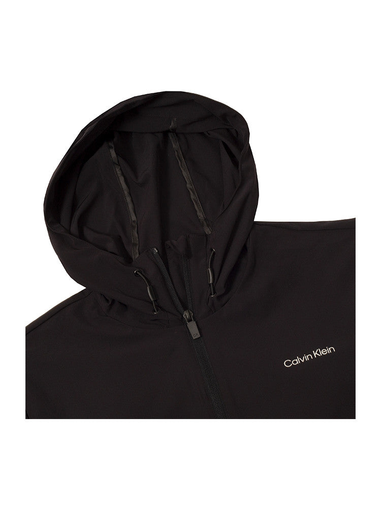 Calvin Klein Latitude Hooded Full Zip Windbreaker - Black/Silver