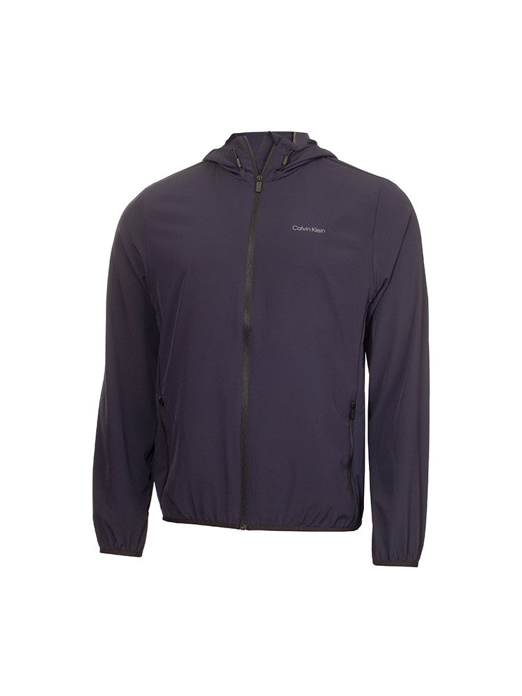 Calvin Klein Latitude Hooded Full Zip Windbreaker - Navy