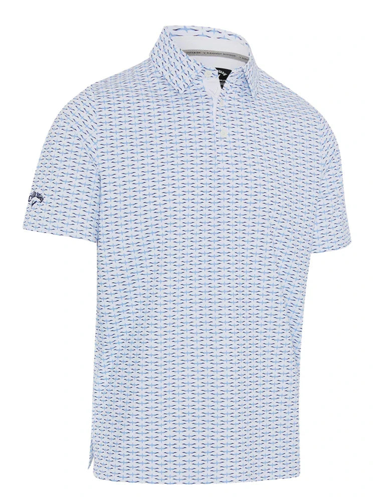 Callaway Albatross Geo Print Polo - Bright White