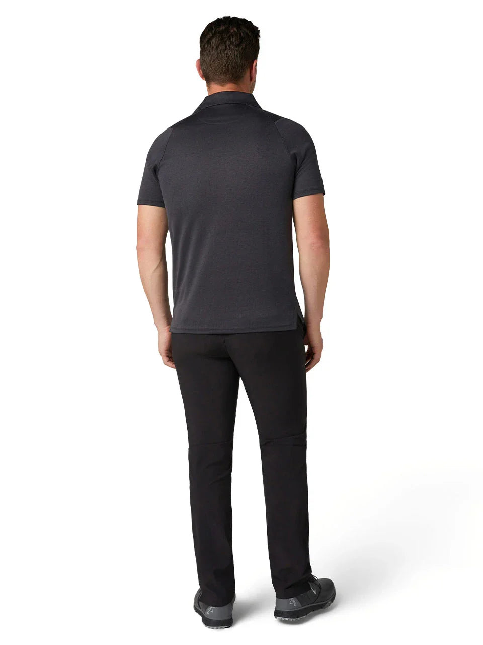 Callaway Chev Twill Jacquard Polo - Caviar