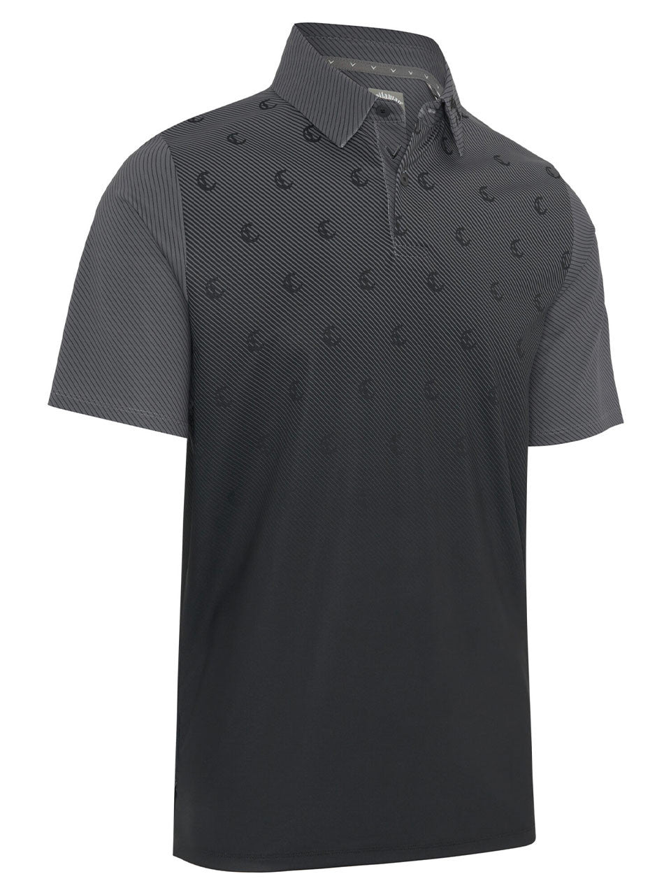 Callaway Eng "C" Twill Print Polo - Caviar