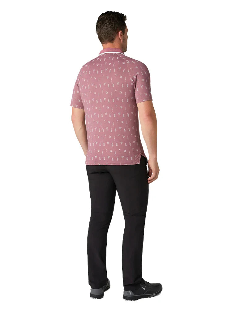 Callaway Geo Cocktail Print Polo - Mesa Rose