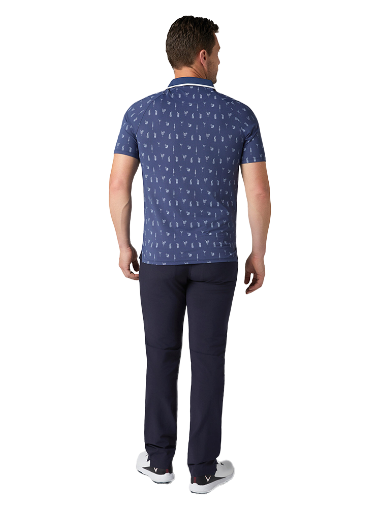 Callaway Geo Cocktail Print Polo - Peacoat