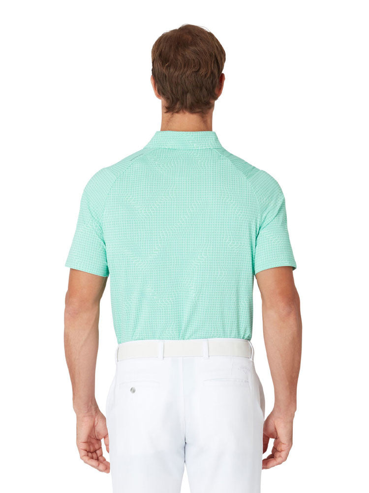 Callaway Gingham Print Polo - Neptune Green